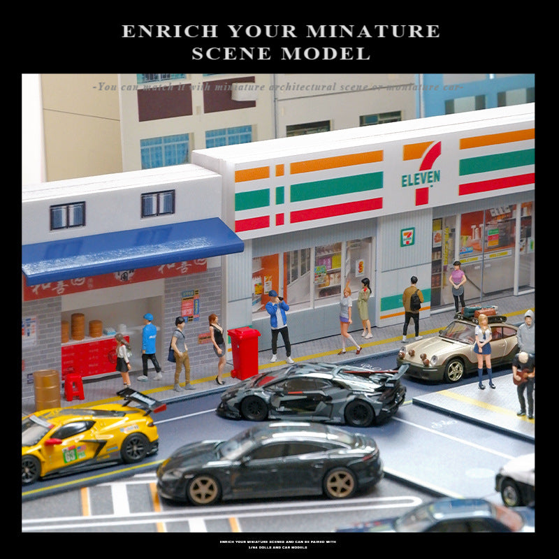 1:64 miniature scene model street scene photography props ornament three-dimensional assembly DIY