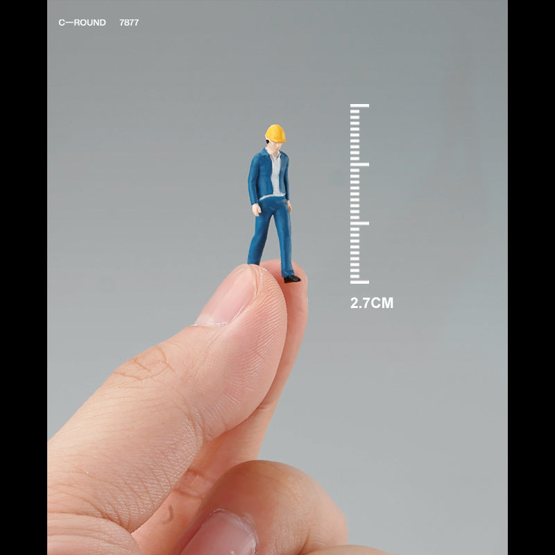 1:64 Simulation construction worker, contractor, doll model creative mini figure figure decorative ornament scene