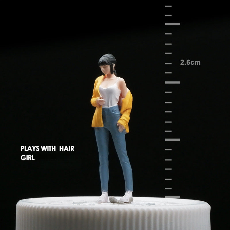 1/64 Simulation miniature resin doll model color mini villain three-dimensional collection sand table micro-shot ornament