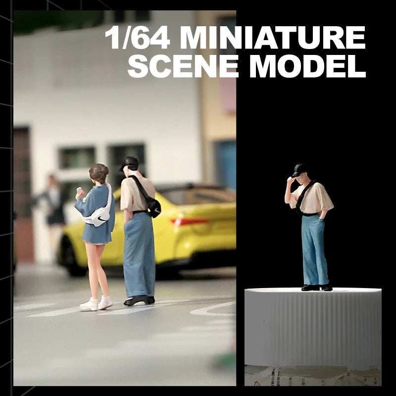 Microscopic color doll miniature doll figure model 1:64 micro-shot villain resin food game three-dimensional shooting prop