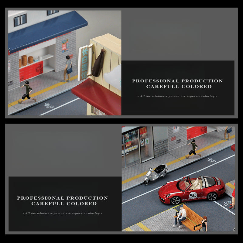 1:64 miniature scene model street scene photography props ornament three-dimensional assembly DIY