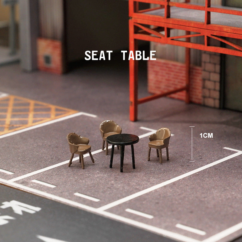 Simulation three-dimensional mini sofa oil drum color accessories miniature doll resin model ornament sand table landscaping props