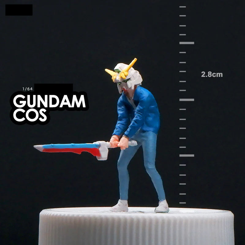 Microscopic color doll miniature doll figure model 1:64 micro-shot villain resin food game three-dimensional shooting prop