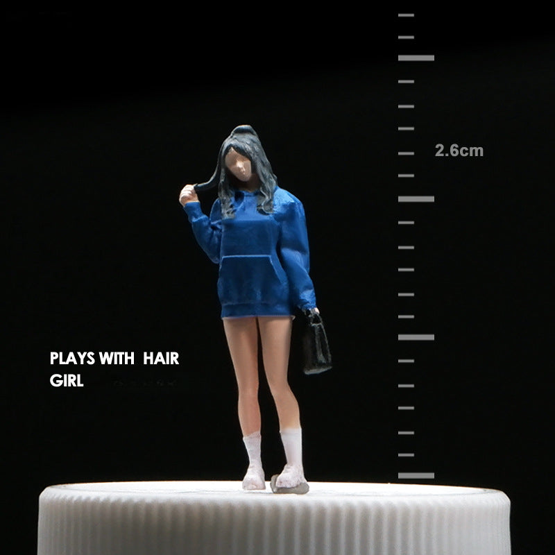 1/64 Simulation miniature resin doll model color mini villain three-dimensional collection sand table micro-shot ornament