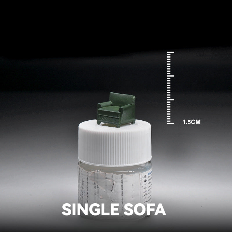 Simulation three-dimensional mini sofa oil drum color accessories miniature doll resin model ornament sand table landscaping props