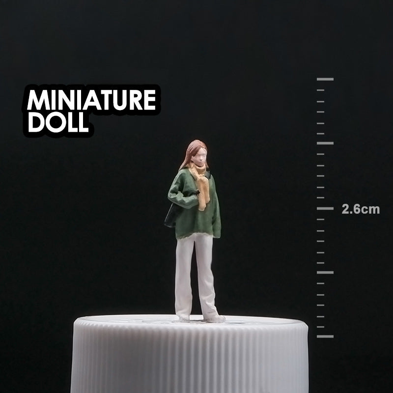1:64 Trend scarf girl miniature doll