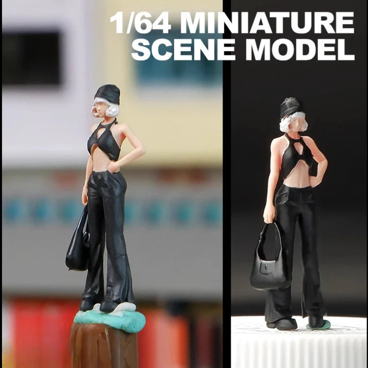 Microscopic color doll miniature doll figure model 1:64 micro-shot villain resin food game three-dimensional shooting prop