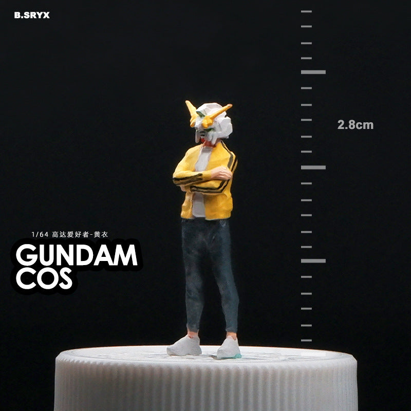 Microscopic color doll miniature doll figure model 1:64 micro-shot villain resin food game three-dimensional shooting prop
