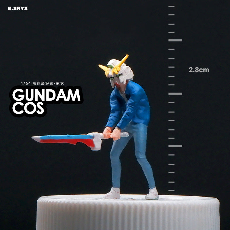 Microscopic color doll miniature doll figure model 1:64 micro-shot villain resin food game three-dimensional shooting prop