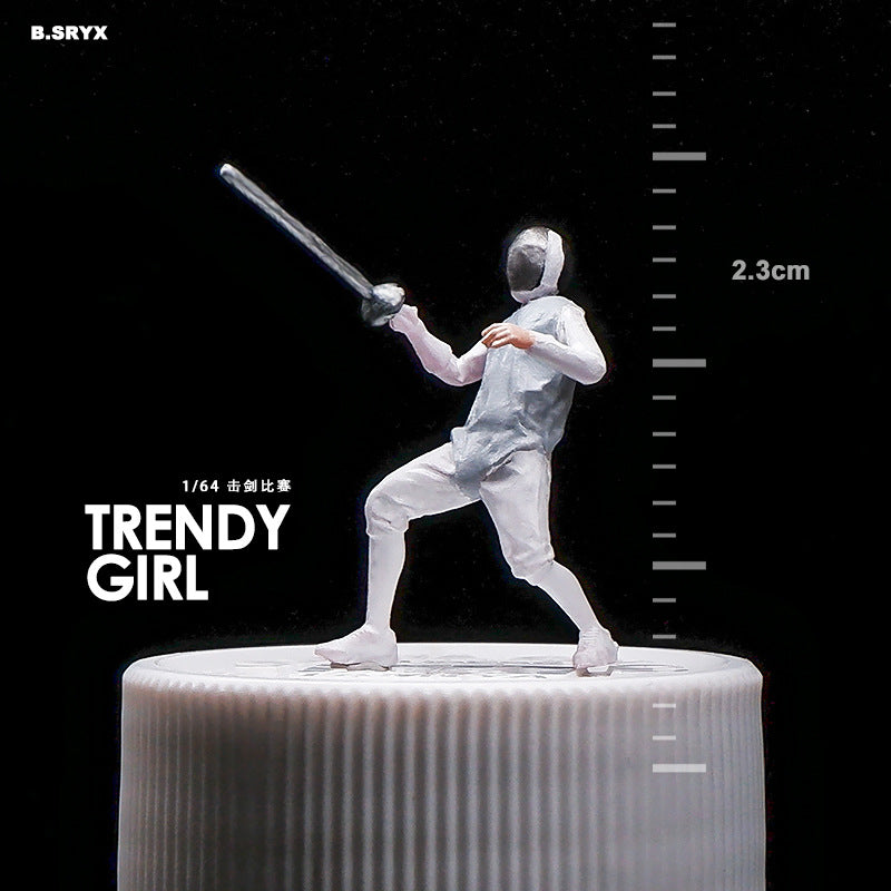 Microscopic color doll miniature doll figure model 1:64 micro-shot villain resin food game three-dimensional shooting prop