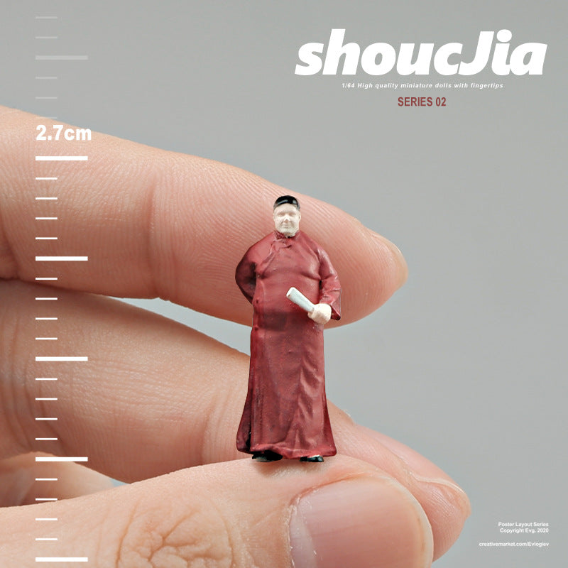 1/64 Simulation miniature resin doll model color mini villain three-dimensional collection sand table micro-shot ornament