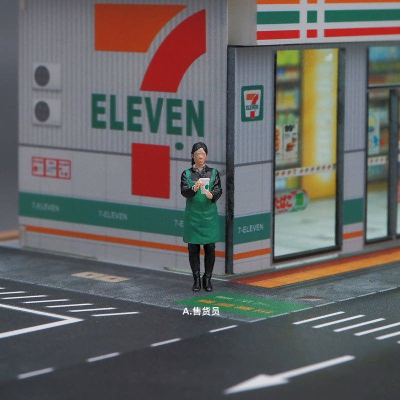 1/64 miniature doll model resin villain car model scene macro photography shooting scene figure