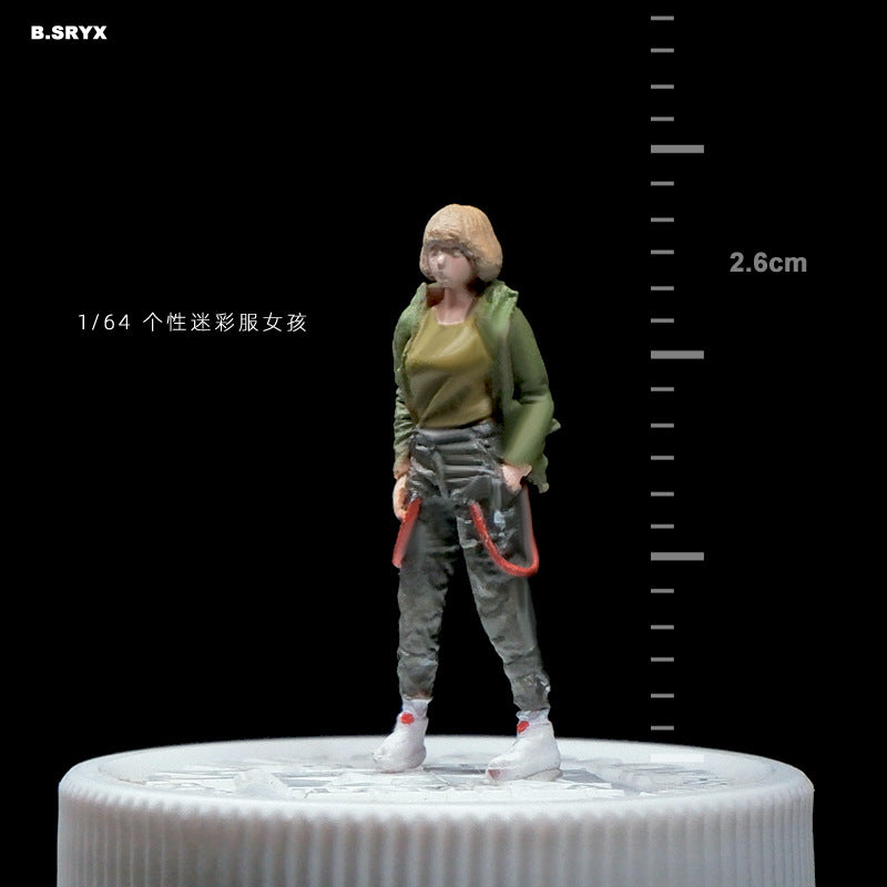 Microscopic color doll miniature doll figure model 1:64 micro-shot villain resin food game three-dimensional shooting prop