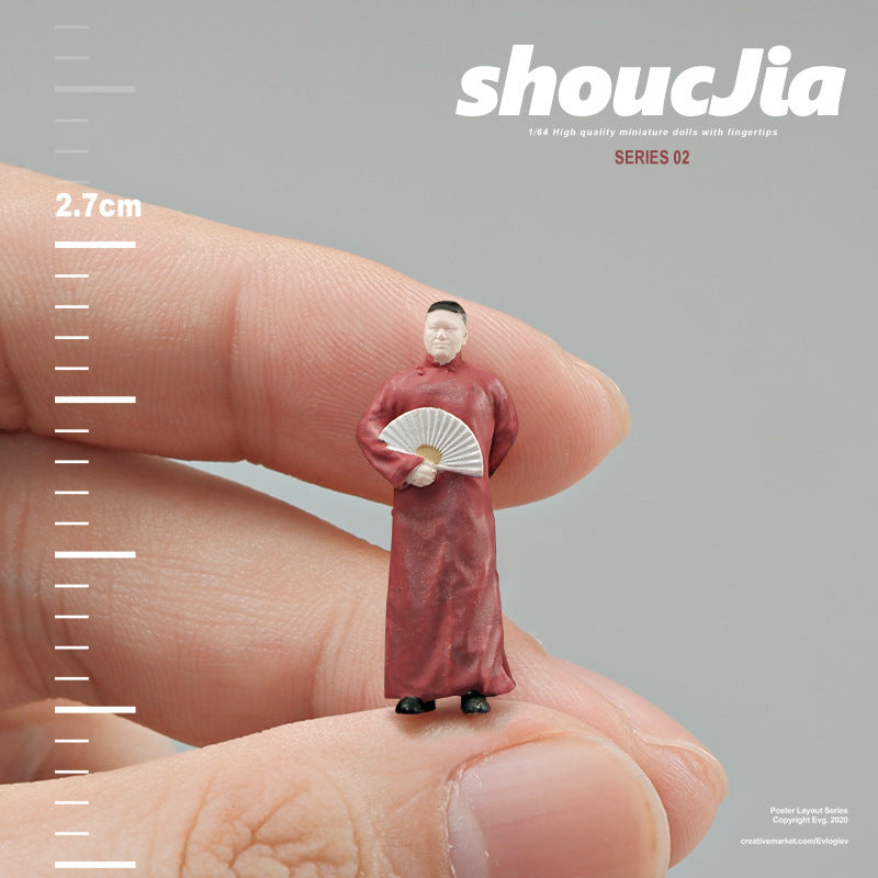 1/64 Simulation miniature resin doll model color mini villain three-dimensional collection sand table micro-shot ornament