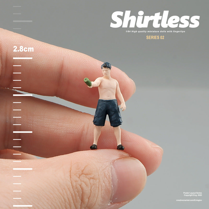 1/64 Simulation miniature resin doll model color mini villain three-dimensional collection sand table micro-shot ornament