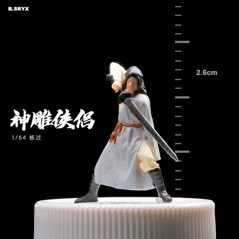 Microscopic color doll miniature doll figure model 1:64 micro-shot villain resin food game three-dimensional shooting prop