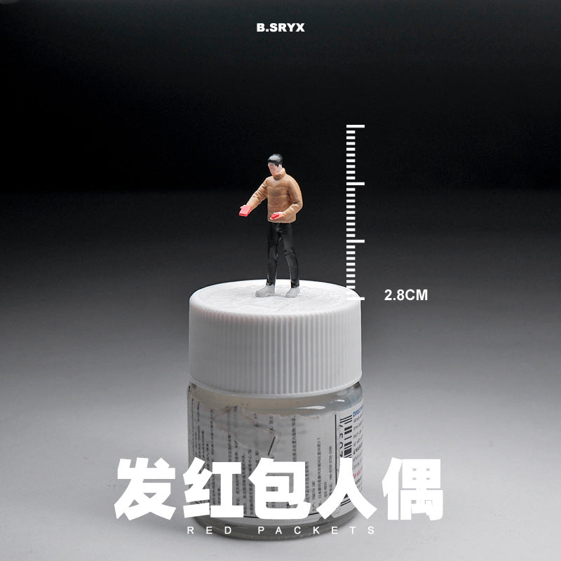 1/64 miniature doll model resin villain car model scene macro photography shooting scene figure