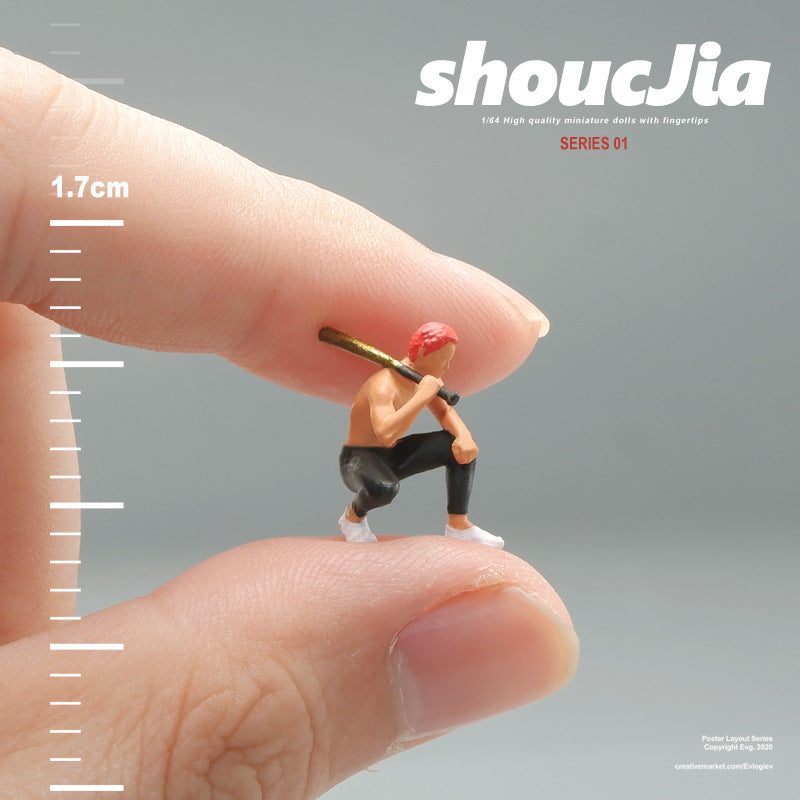 1/64 Simulation miniature resin doll model color mini villain three-dimensional collection sand table micro-shot ornament