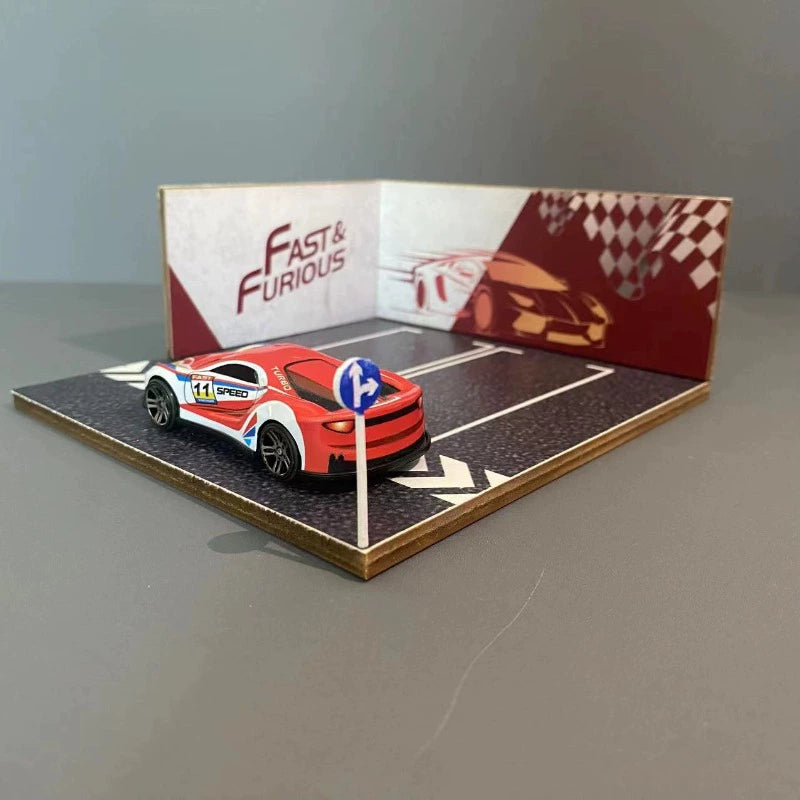 Miniature parking lot platform model 64 scale double parking space car model locomotive model scene sand table decoration ornament