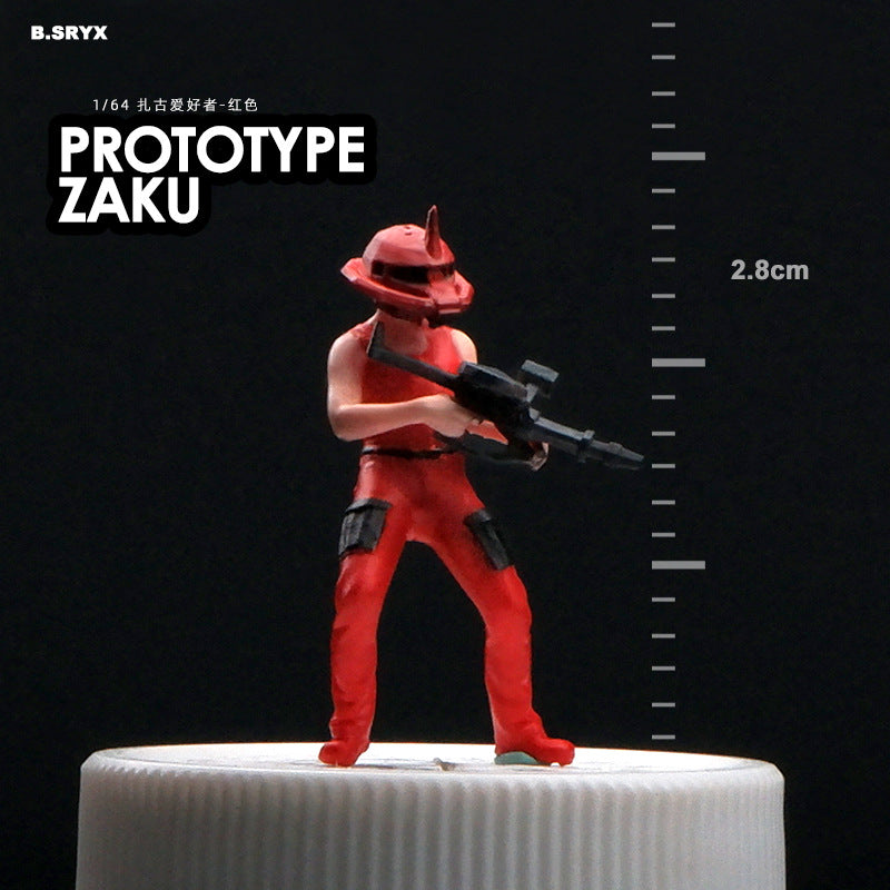 Microscopic color doll miniature doll figure model 1:64 micro-shot villain resin food game three-dimensional shooting prop