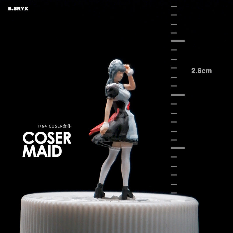 Microscopic color doll miniature doll figure model 1:64 micro-shot villain resin food game three-dimensional shooting prop
