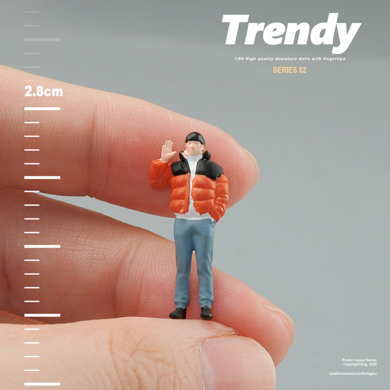 1/64 Simulation miniature resin doll model color mini villain three-dimensional collection sand table micro-shot ornament