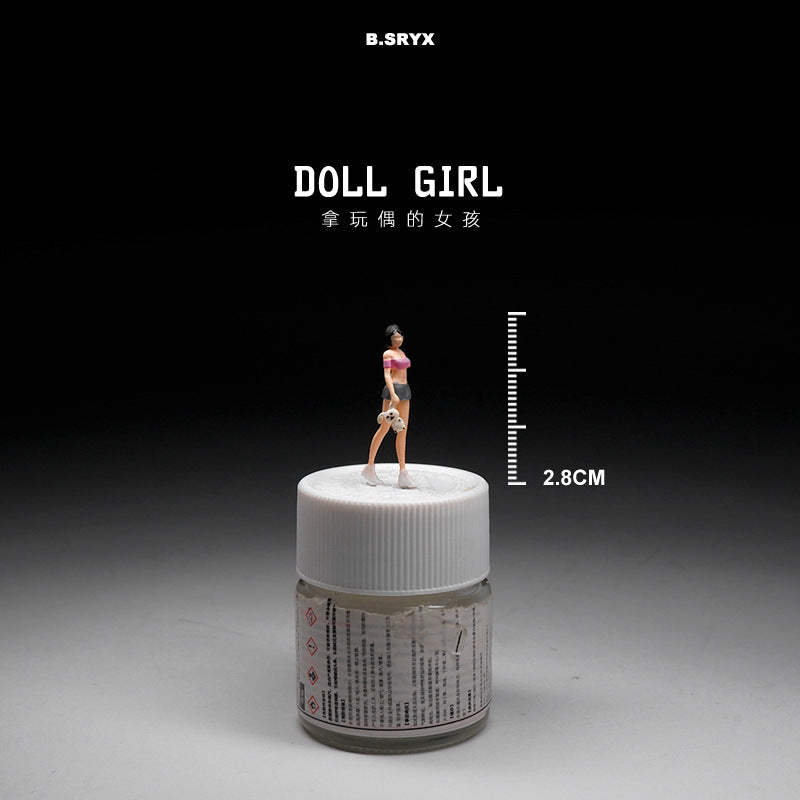 1/64 miniature doll model resin villain car model scene macro photography shooting scene figure