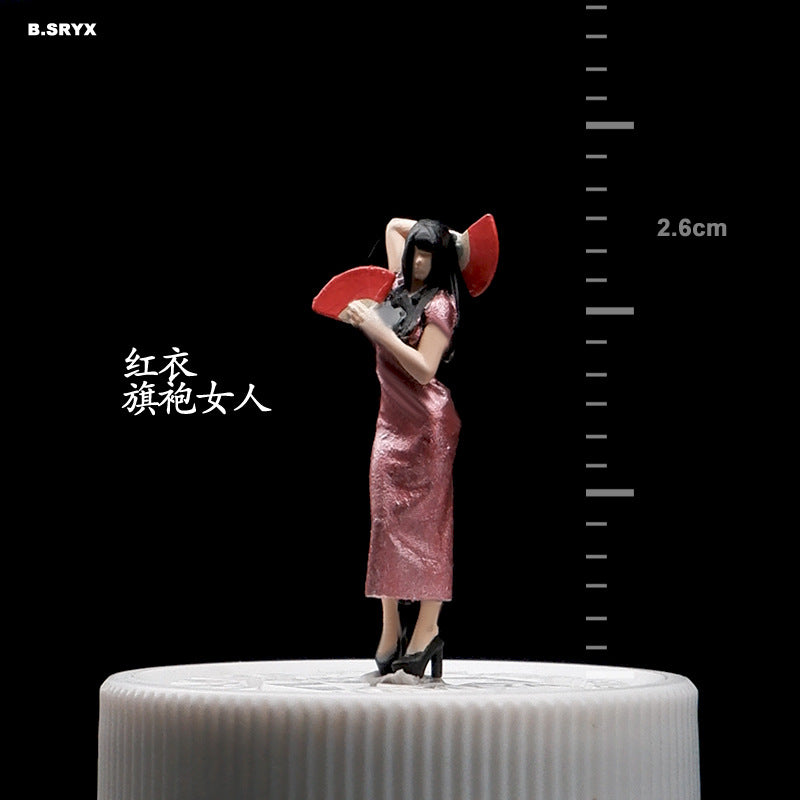 Microscopic color doll miniature doll figure model 1:64 micro-shot villain resin food game three-dimensional shooting prop