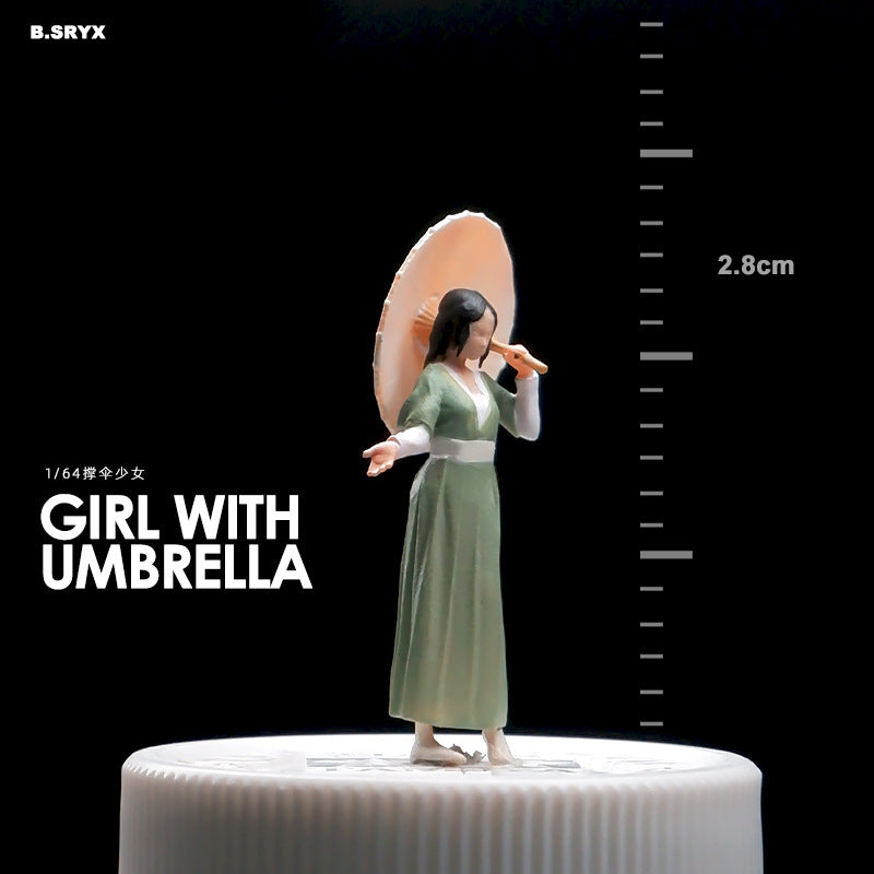 Microscopic color doll miniature doll figure model 1:64 micro-shot villain resin food game three-dimensional shooting prop