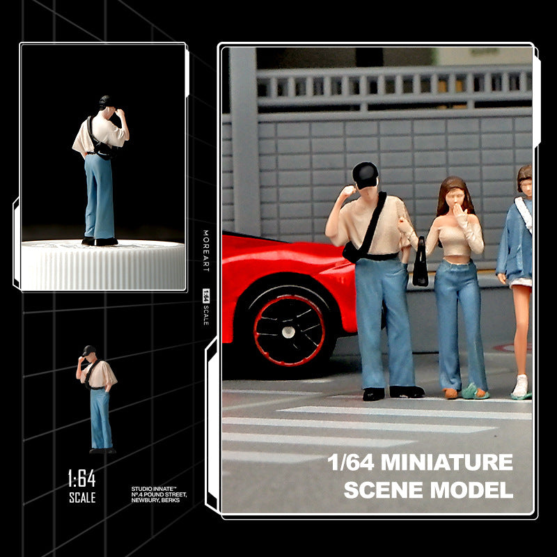 Microscopic color doll miniature doll figure model 1:64 micro-shot villain resin food game three-dimensional shooting prop