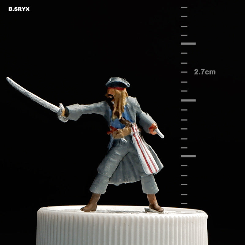 Microscopic color doll miniature doll figure model 1:64 micro-shot villain resin food game three-dimensional shooting prop