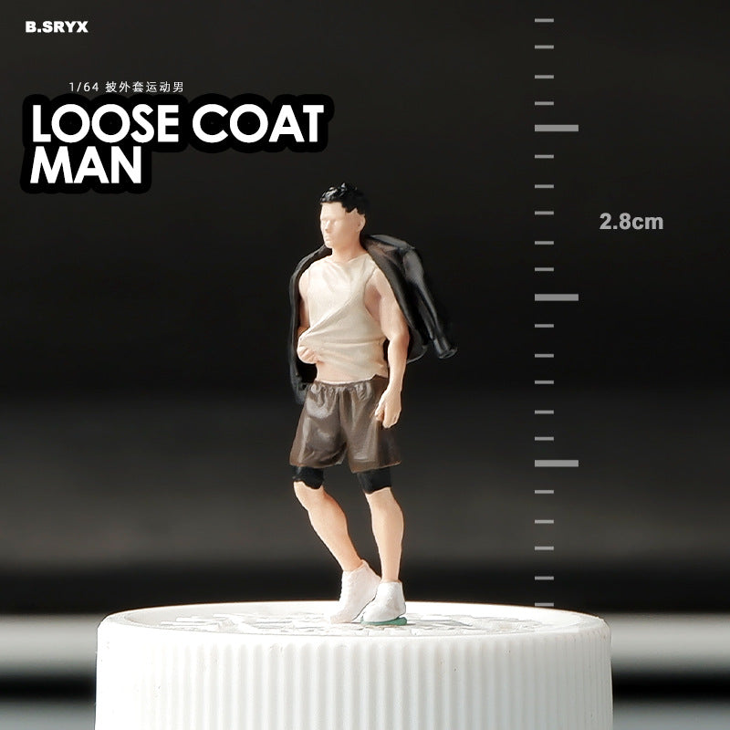 Microscopic color doll miniature doll figure model 1:64 micro-shot villain resin food game three-dimensional shooting prop