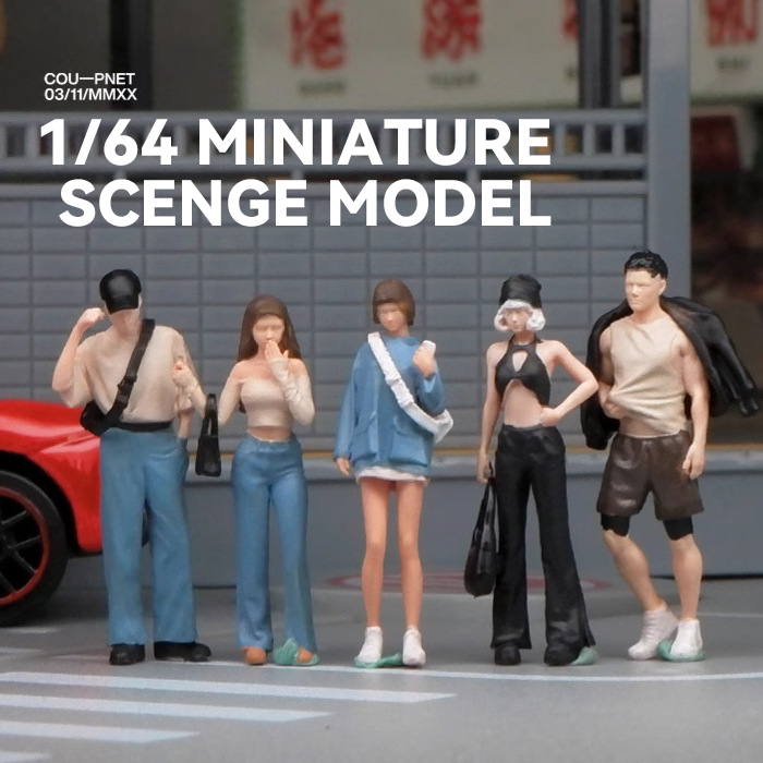 Microscopic color doll miniature doll figure model 1:64 micro-shot villain resin food game three-dimensional shooting prop