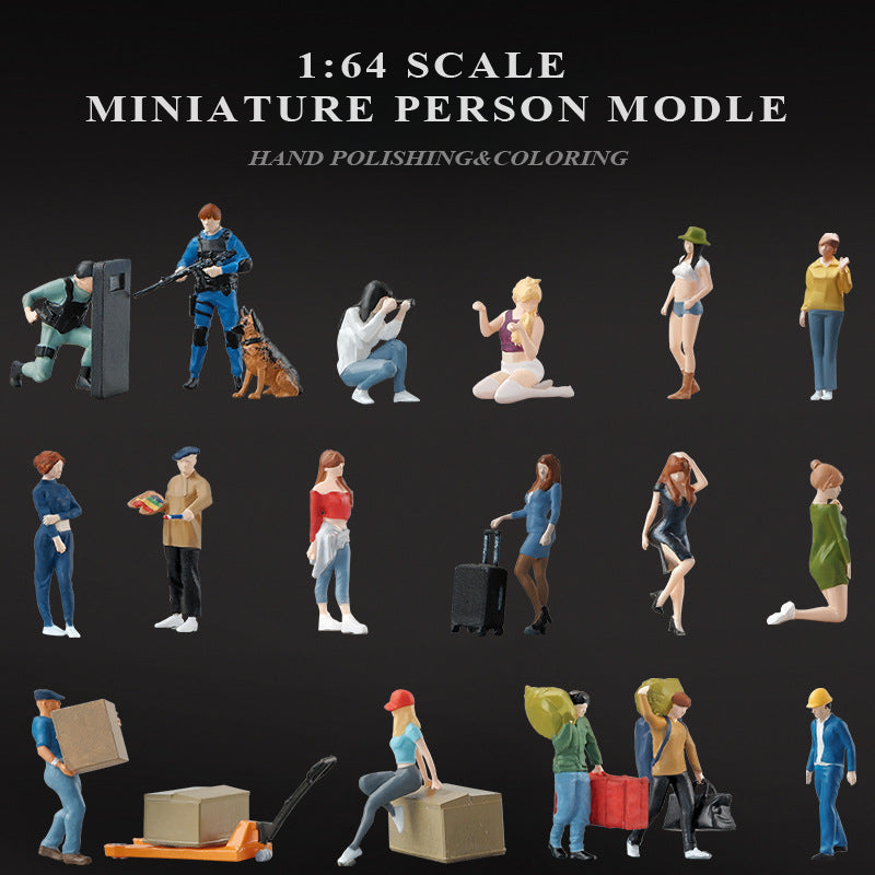 1/64 Simulation doll model miniature toy figure mini villain scene ornament prop sand table matching characters