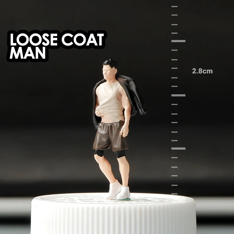 Microscopic color doll miniature doll figure model 1:64 micro-shot villain resin food game three-dimensional shooting prop