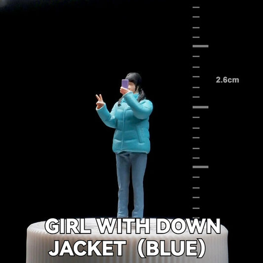 1:64 Girl With Down Jacket（bule）丨‌Figure Model Series丨Exquisite Miniature Figure Model