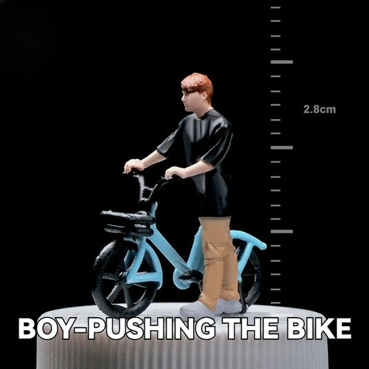 1:64 Boy-Pushing The Bicycle丨‌Figure Model Series丨Exquisite Miniature Figure Model