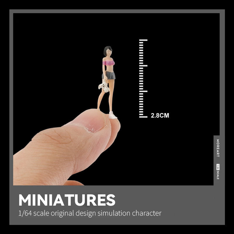 1:64 Girl doll model simulation miniature doll model scene build sand table decorative character ornament