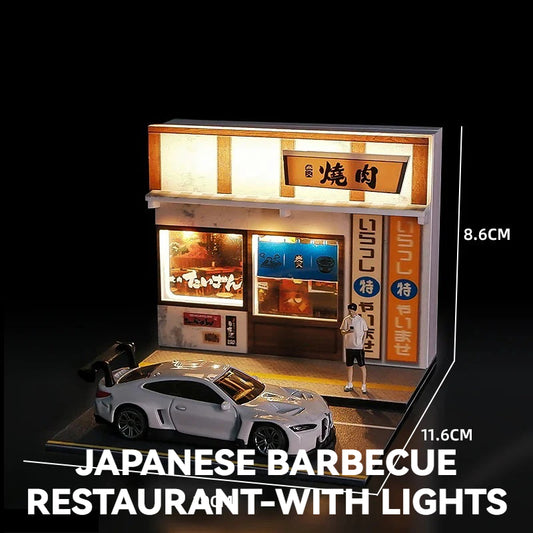 1:64Japanese Barbecue Restaurant-with lights丨Scene Model Series丨Asian Featured Building Scene