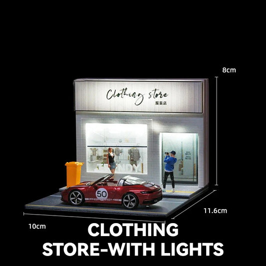 1:64Clothing Store-with lights丨Scene Model Series丨Asian Featured Building Scene