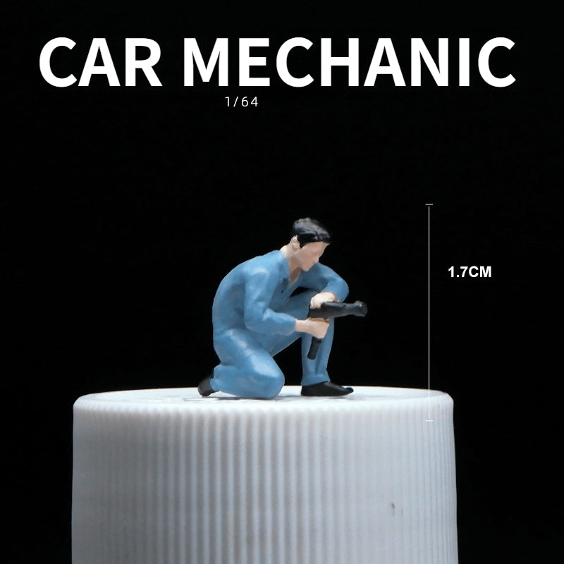 1:64 Simulation construction worker, contractor, doll model creative mini figure figure decorative ornament scene