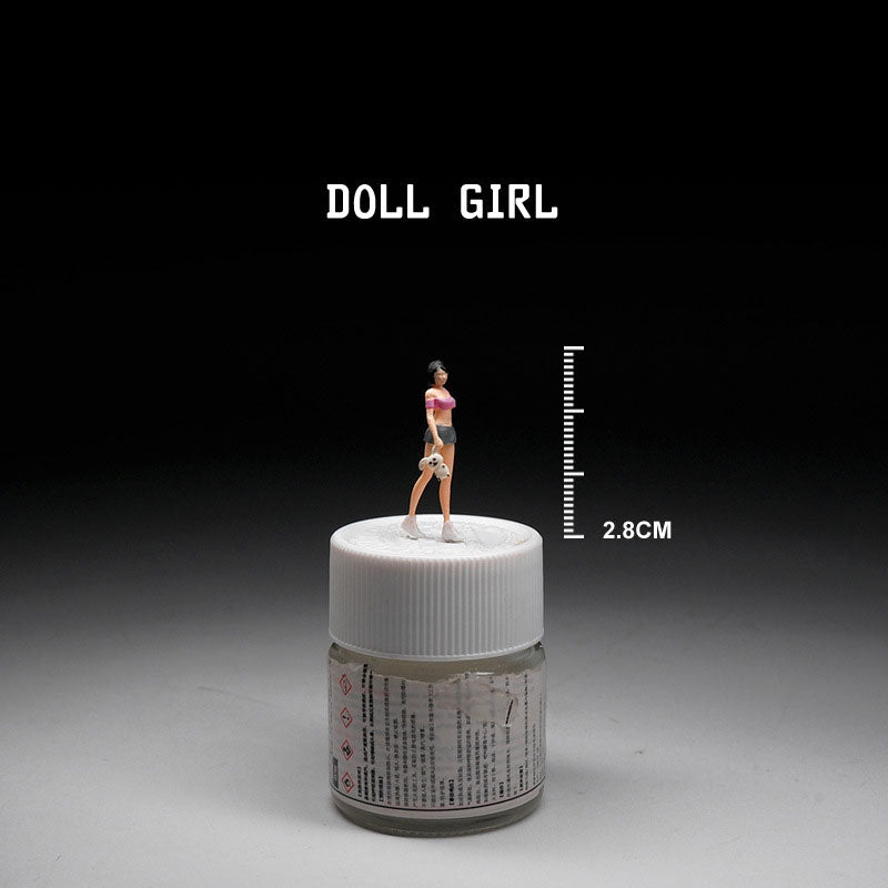 1:64 Girl doll model simulation miniature doll model scene build sand table decorative character ornament