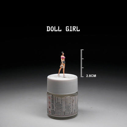 1:64 Girl doll model simulation miniature doll model scene build sand table decorative character ornament