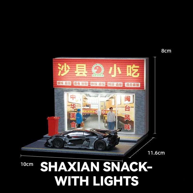 1:64Shaxian Snack-with lights丨Scene Model Series丨Asian Featured Building Scene