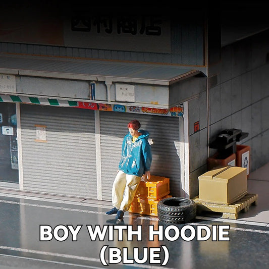 1:64 Boy With Hoodie（blue）丨‌Figure Model Series丨Exquisite Miniature Figure Model