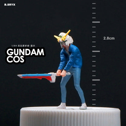Microscopic color doll miniature doll figure model 1:64 micro-shot villain resin food game three-dimensional shooting prop