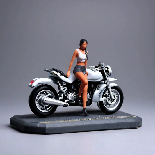 1:64 locomotive motorcycle model scene doll miniature villain small scale shooting props sand table landscaping ornament