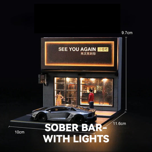 1:64Sober Bar-with lights丨Scene Model Series丨Asian Featured Building Scene