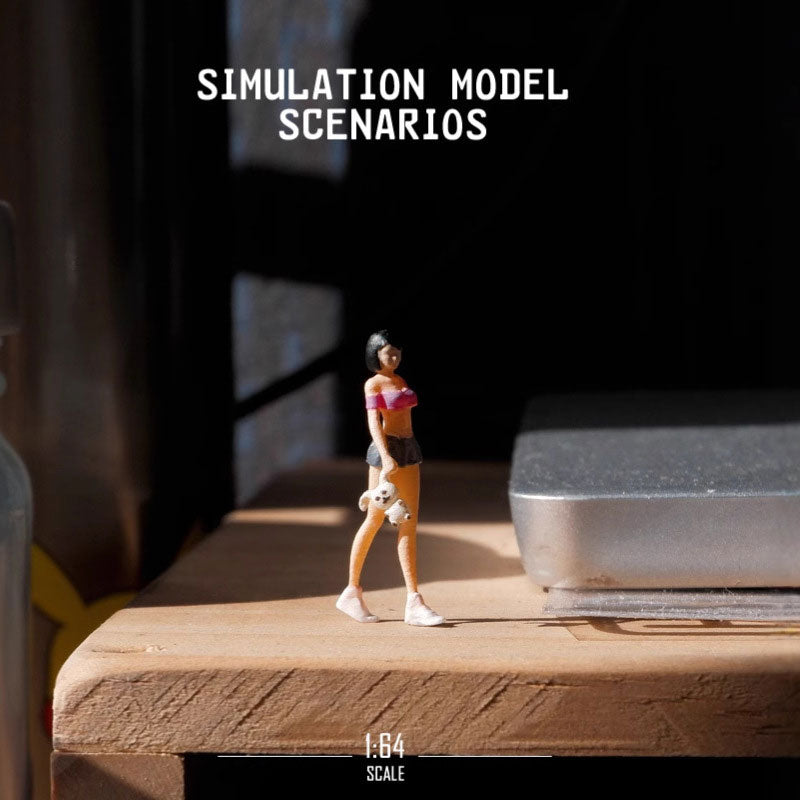 1:64 Girl doll model simulation miniature doll model scene build sand table decorative character ornament