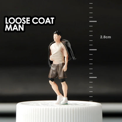 Microscopic color doll miniature doll figure model 1:64 micro-shot villain resin food game three-dimensional shooting prop